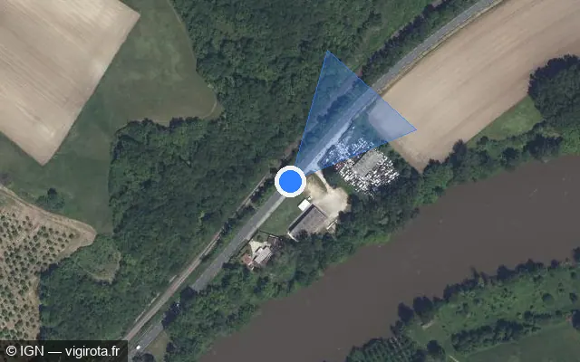 Vue satellite de l'emplacement du radar tourelle à Saint-Vite sur Route du Lot / D 911