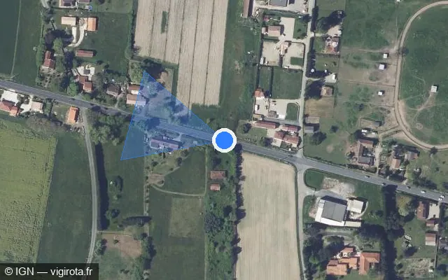 Vue satellite de l'emplacement du radar tourelle à Lamonzie-Saint-Martin sur Avenue de Bergerac / D 936
