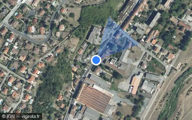 Vue satellite de l'emplacement du radar tourelle à L'Arbresle sur Rue Gabriel Péri / D 389
