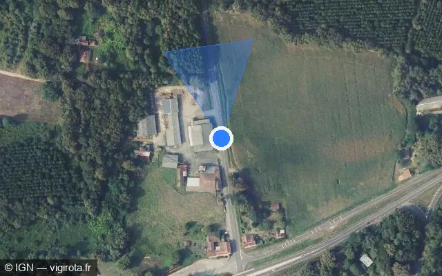 Vue satellite de l'emplacement du radar tourelle à Lacquy sur Route de Bordeaux / D 934