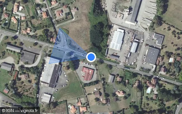 Vue satellite de l'emplacement du radar tourelle à Saint-Sever sur Avenue de l'Océan / D 924