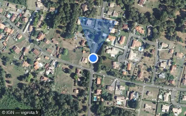 Vue satellite de l'emplacement du radar tourelle à Sanguinet sur Avenue de Parentis / D 46