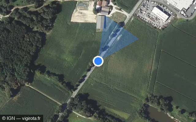 Vue satellite de l'emplacement du radar tourelle à Labastide-Chalosse sur Route d'Orthez / D 933s