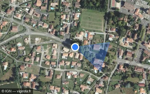 Vue satellite de l'emplacement du radar tourelle à Port-de-Lanne sur Route Départementale 817 / D 817