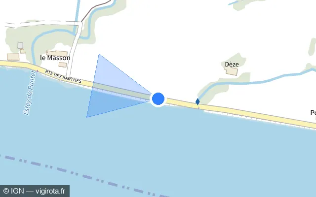 Vue plan de l'emplacement du radar tourelle à Lahonce sur Route des Barthes / D 74
