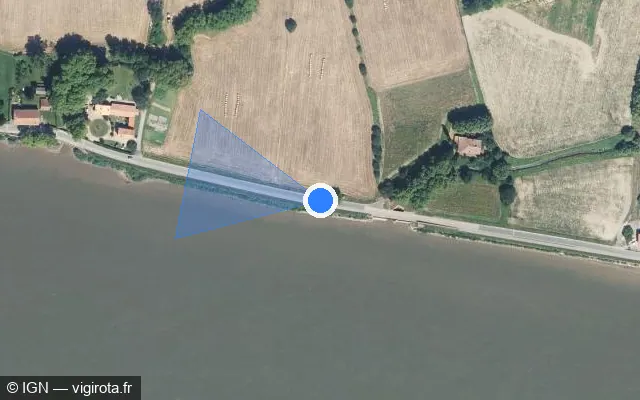 Vue satellite de l'emplacement du radar tourelle à Lahonce sur Route des Barthes / D 74