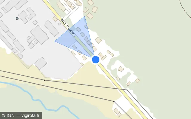 Vue plan de l'emplacement du radar tourelle à Mimizan sur Route d'Escource / D 44