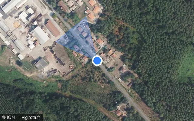Vue satellite de l'emplacement du radar tourelle à Mimizan sur Route d'Escource / D 44