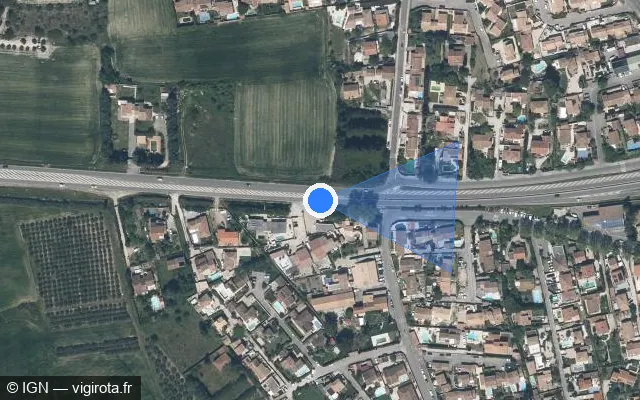 Vue satellite de l'emplacement du radar tourelle à Gignac-la-Nerthe sur Avenue Fernandel / D 368