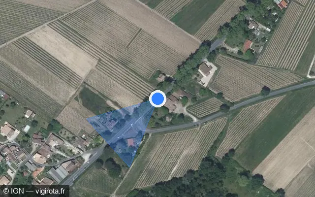 Vue satellite de l'emplacement du radar tourelle à Lalande-de-Pomerol sur Route de Lyon / D 1089