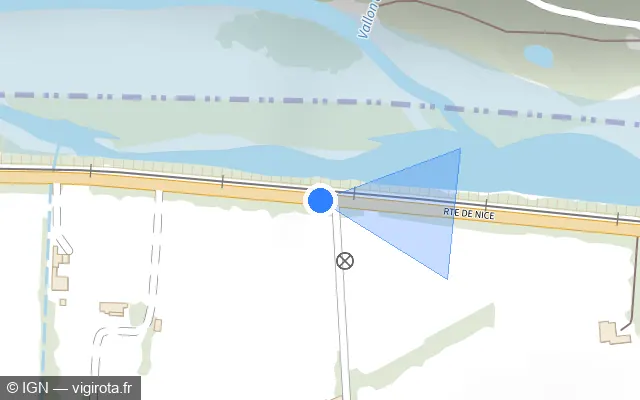 Vue plan de l'emplacement du radar tourelle à Puget-Théniers sur Route de Nice / D 4202