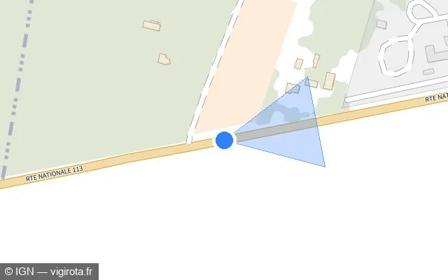 Vue plan de l'emplacement du radar tourelle à Beautiran sur Route Nationale 113 / D 1113