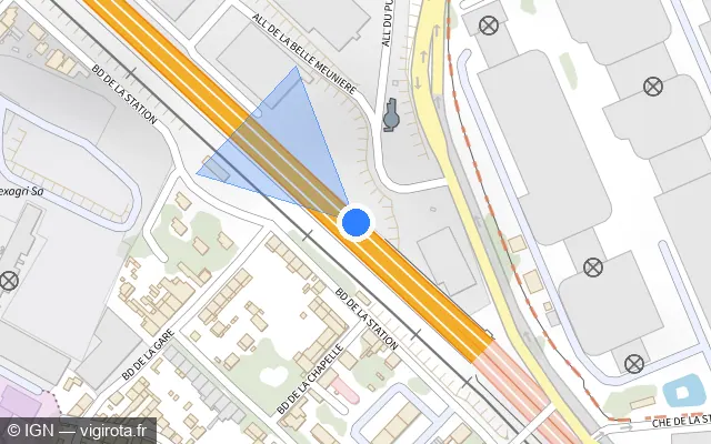 Vue plan de l'emplacement du radar tourelle à Marseille sur A 507 / L2 Nord