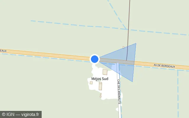 Vue plan de l'emplacement du radar tourelle à Saumos sur D 6