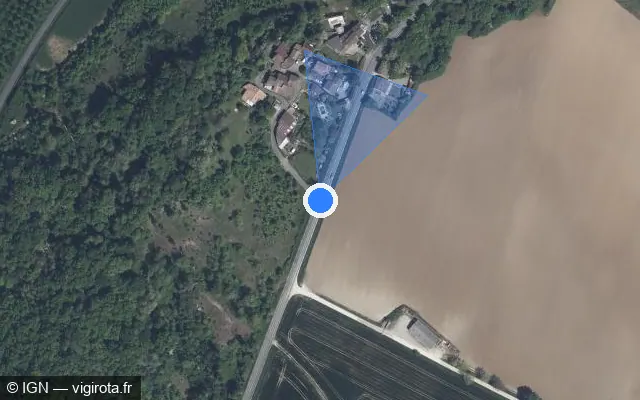 Vue satellite de l'emplacement du radar tourelle à Vianne sur Route de Feugarolles / D 930