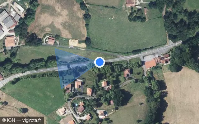 Vue satellite de l'emplacement du radar tourelle à Bardos sur Route de Bayonne / D 936