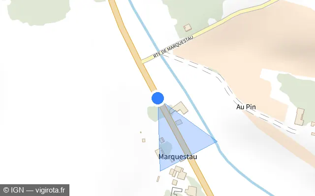Vue plan de l'emplacement du radar tourelle à Le Vignau sur Avenue d'Aquitaine / D 934