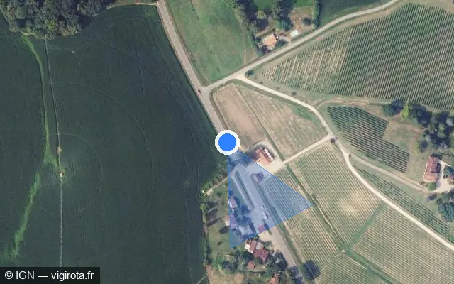 Vue satellite de l'emplacement du radar tourelle à Le Vignau sur Avenue d'Aquitaine / D 934