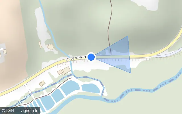Vue plan de l'emplacement du radar tourelle à Lembras sur Route de Périgueux / D 936e1