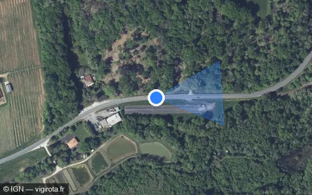 Vue satellite de l'emplacement du radar tourelle à Lembras sur Route de Périgueux / D 936e1
