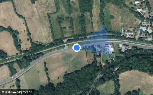 Vue satellite de l'emplacement du radar tourelle à Cultures sur Route Nationale 88 / N 88