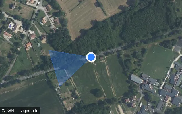Vue satellite de l'emplacement du radar tourelle à Montmorillon sur D 727