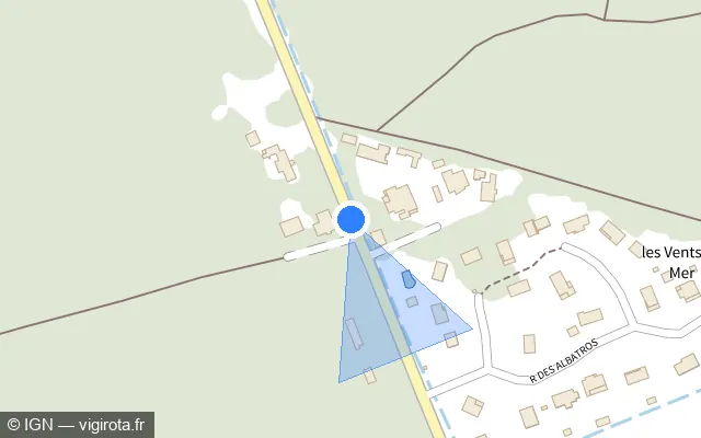 Vue plan de l'emplacement du radar tourelle à Lanton sur Route de Marcheprime / D 5