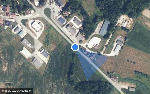 Vue satellite de l'emplacement du radar tourelle à Saint-Béron sur Route de Chambéry / D 1006