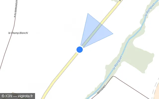 Vue plan de l'emplacement du radar tourelle à Saint-Julien-de-Coppel sur Route de Champ Pointu / D 229