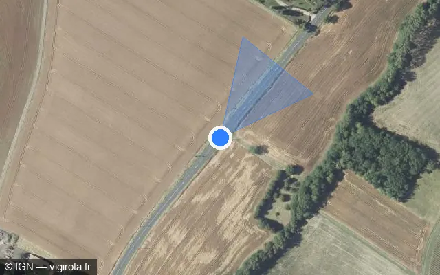 Vue satellite de l'emplacement du radar tourelle à Saint-Julien-de-Coppel sur Route de Champ Pointu / D 229