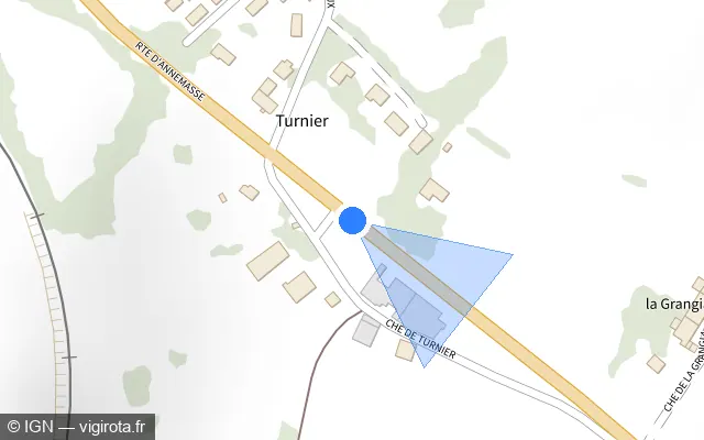 Vue plan de l'emplacement du radar tourelle à Arthaz-Pont-Notre-Dame sur Route d'Annemasse / D 2