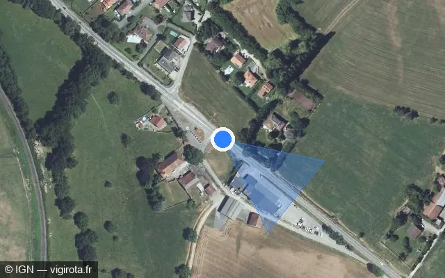 Vue satellite de l'emplacement du radar tourelle à Arthaz-Pont-Notre-Dame sur Route d'Annemasse / D 2