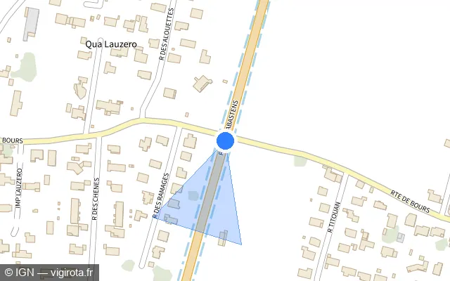 Vue plan de l'emplacement du radar tourelle à Orleix sur Route de Rabastens / N 21