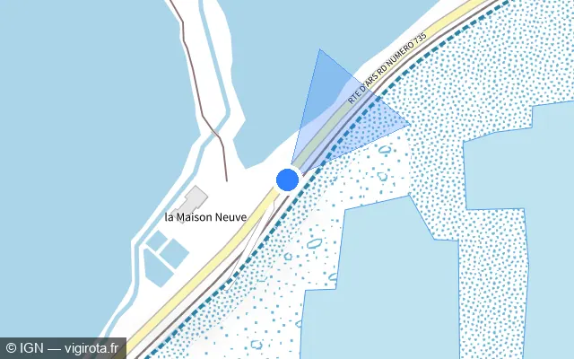 Vue plan de l'emplacement du radar tourelle à Ars-en-Ré sur Route d'Ars / D 735