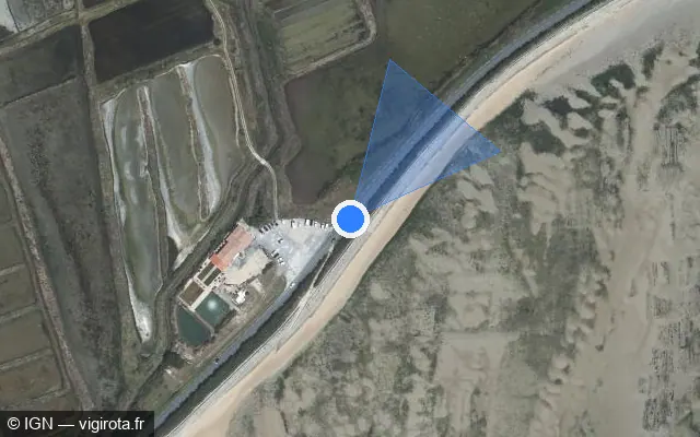 Vue satellite de l'emplacement du radar tourelle à Ars-en-Ré sur Route d'Ars / D 735