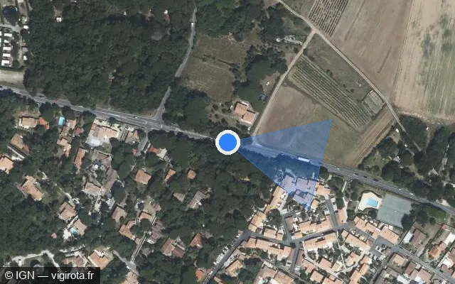 Vue satellite de l'emplacement du radar tourelle à La Couarde-sur-Mer sur Route d'Ars / D 735