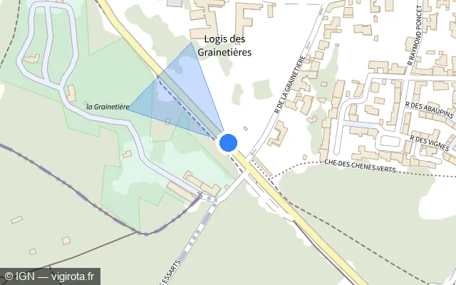 Vue plan de l'emplacement du radar tourelle à La Flotte sur D 735