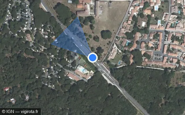 Vue satellite de l'emplacement du radar tourelle à La Flotte sur D 735