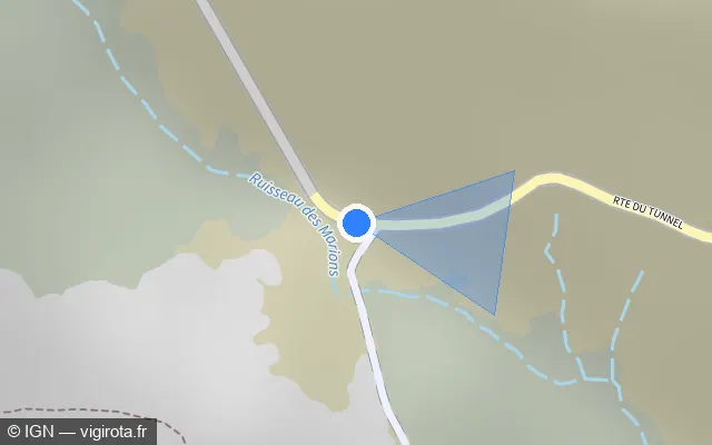 Vue plan de l'emplacement du radar tourelle à Le Roux sur D 160