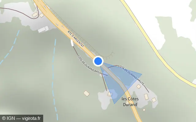 Vue plan de l'emplacement du radar tourelle à Lagarde-Marc-la-Tour sur Route d’Argentat / D 1120