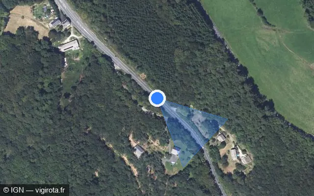 Vue satellite de l'emplacement du radar tourelle à Lagarde-Marc-la-Tour sur Route d’Argentat / D 1120