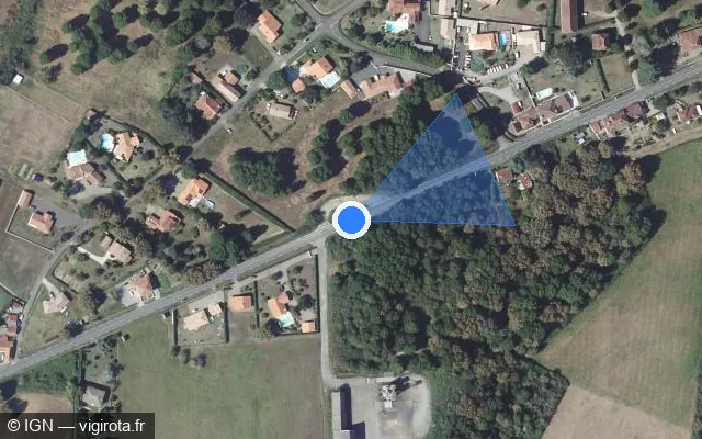 Vue satellite de l'emplacement du radar tourelle à Saint-Sever sur Avenue de l'Armagnac