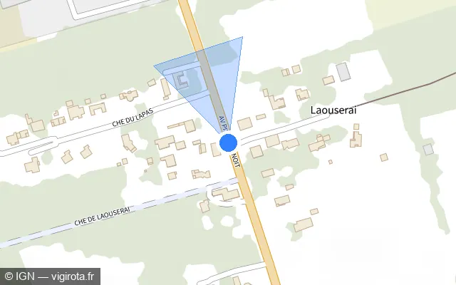 Vue plan de l'emplacement du radar tourelle à Saint-Paul-lès-Dax sur Avenue Pierre Benoît / D 947