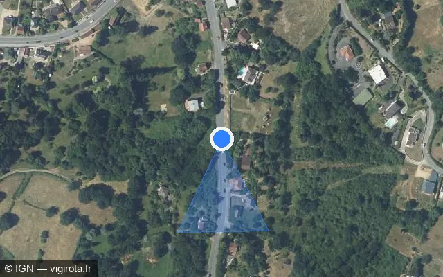 Vue satellite de l'emplacement du radar tourelle à Désertines sur Route de Moulins la Verne / D 2371