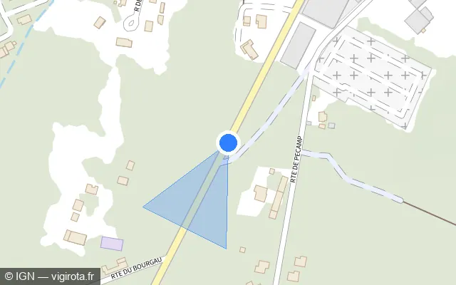 Vue plan de l'emplacement du radar tourelle à Pontenx-les-Forges sur Avenue de Mimizan / D 626