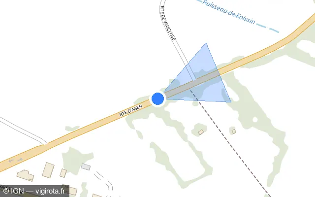 Vue plan de l'emplacement du radar tourelle à Lectoure sur Route d'Agen / D 1021