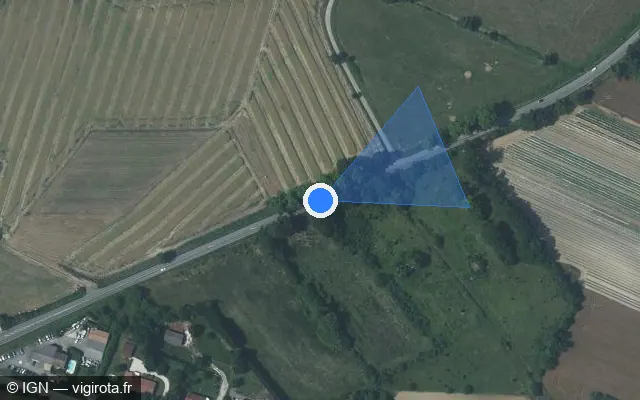 Vue satellite de l'emplacement du radar tourelle à Lectoure sur Route d'Agen / D 1021