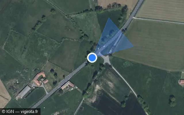 Vue satellite de l'emplacement du radar tourelle à Chazelles-sur-Lyon sur Route de Saint-Étienne / D 12