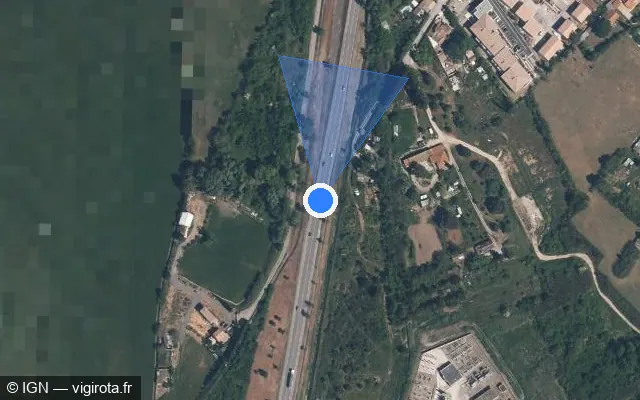Vue satellite de l'emplacement du radar tourelle à Istres sur N 569
