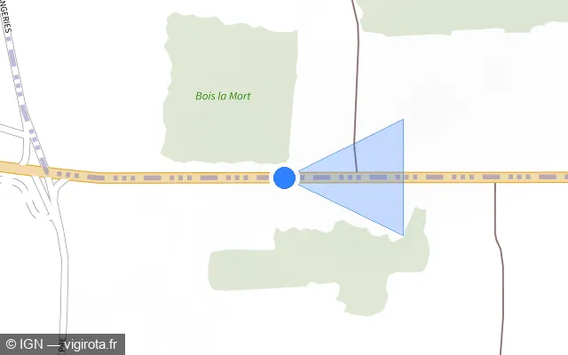 Vue plan de l'emplacement du radar tourelle à Sèvres-Anxaumont sur D 951